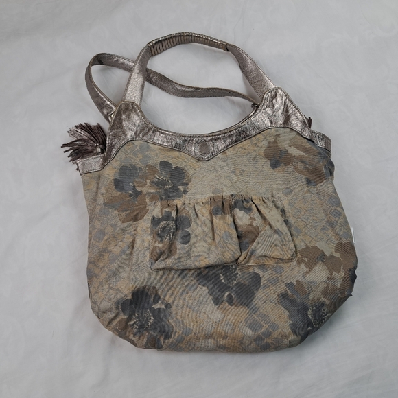 Elliott Lucca Hobo Bag Metallic Gold & Silver Braided Leather Purse - Picture 13 of 14